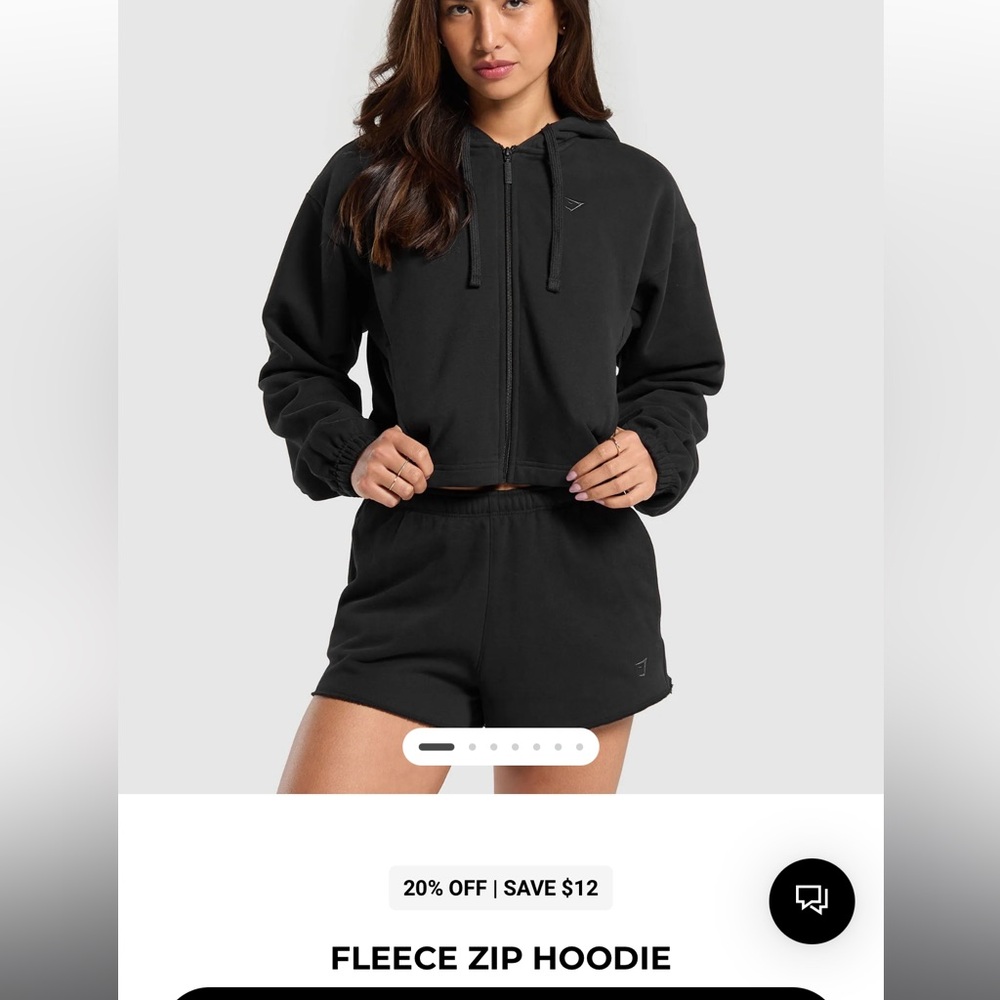 Black Women's Fleece Zip Up Hoodie Gymshark